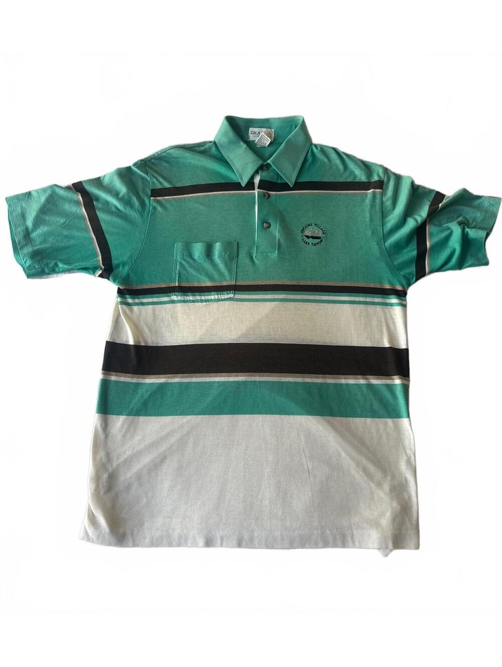 Vintage Cotton blend polo shirt, Izod Club, striped design